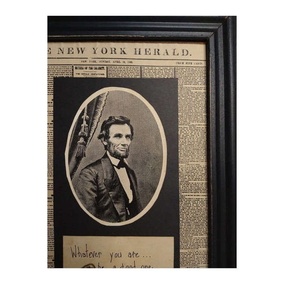 Artist Signed Aged Reproduction Lincoln Assasination Newspaper Cover Page - Picture 7 of 10